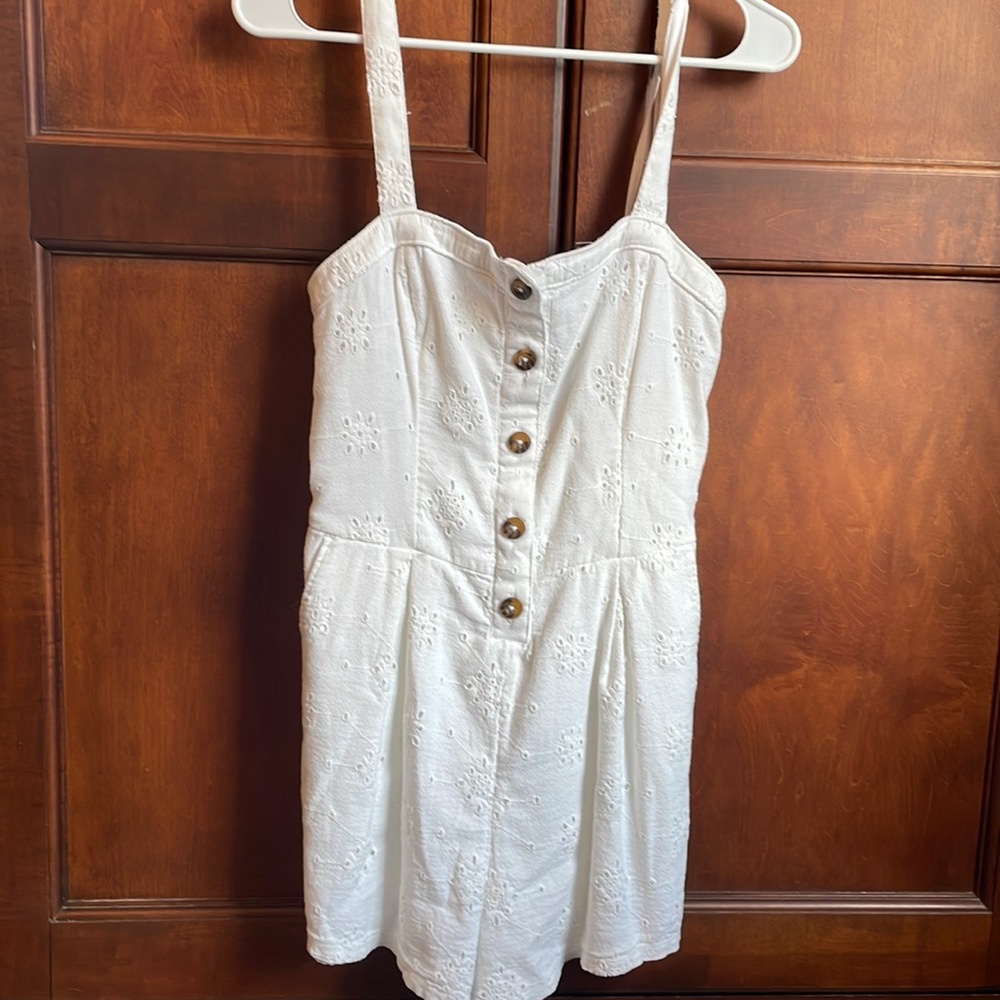 Hollister white flowered romper. Size M